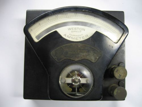 Vintage Early 1940&#039;s Weston DC Ammeter 5 Amp, Model 1 - 6.5 in., Case, Steampunk