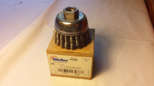 Cup Wheel, Knot Wire, 2 3/4&#034;x.020&#034;, 5/8-11 Mount, Weiler 13286.