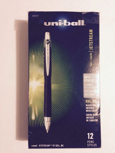 0NE (1) Uni-Ball Jetstream RT RollerBall Pen Bold 1.0mm Point Black Ink 11-Pens