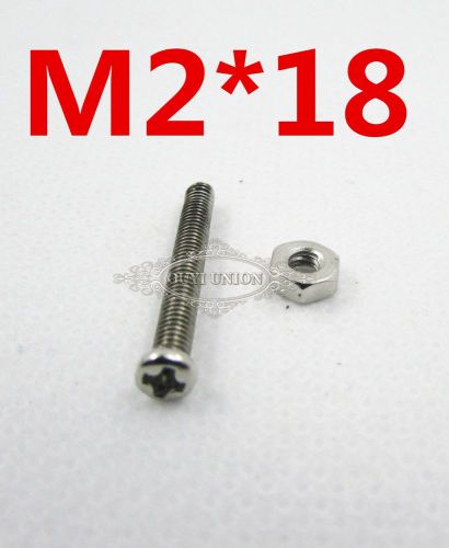 New 100Sets M2*18 Nuts&amp;Bolts Fitting Steel Cheese Head Pozi Screw Fit PCB Board