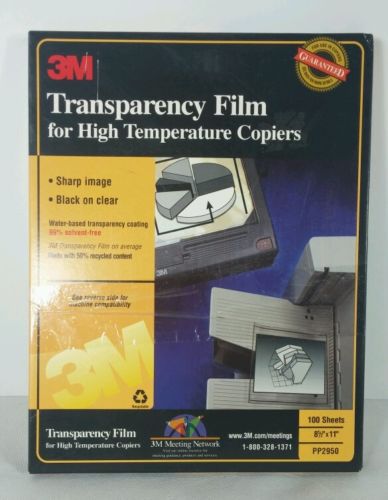 3M Transparency Film PP2950 for High Temp Copiers 80 Sheets 8 1/2&#034; x 11&#034;