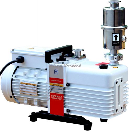 AI SuperVac 5.6cfm 0.3micron Commercial Grade 2-Stage Vacuum Pump w/ Filter Oven