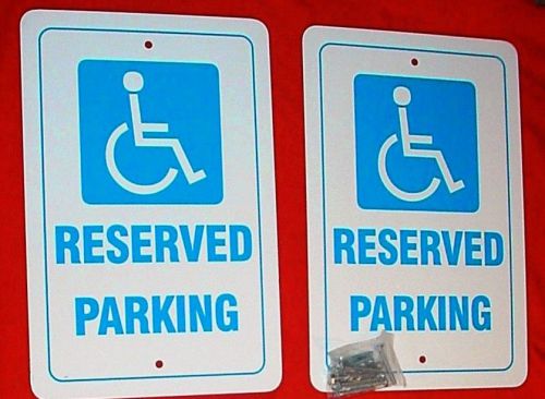 FOUR HANDICAPPED PARKING SIGNS ALUMINUM NEW w/bolts