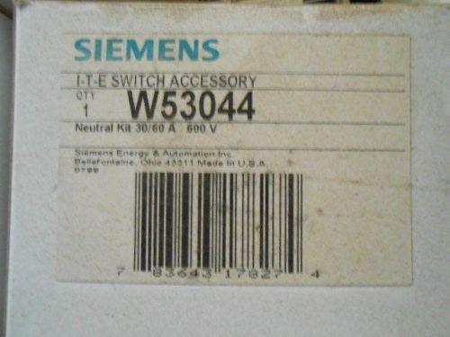 Siemens #W53044 Neutral Kit 30/60A 600 Volts Max  - Lot of 5