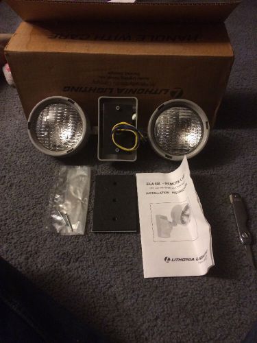 Lithonia lighting grey remote twin lamp heads ela t nx n1206 new in box 281608 for sale