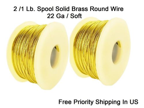 22 ga solid brass wire 2 x 1 lb. spool (soft) 500 ft each / bare round wire for sale