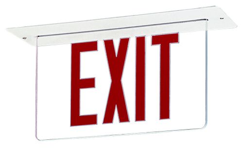 Royal Pacific Single Edge Recessed LED Exit Sign Light in Red