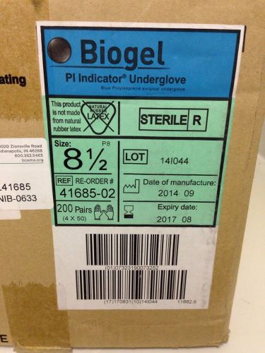 One Case 200 Pair Biogel PI Indicator Underglove Size 8.5 4 Boxes 50