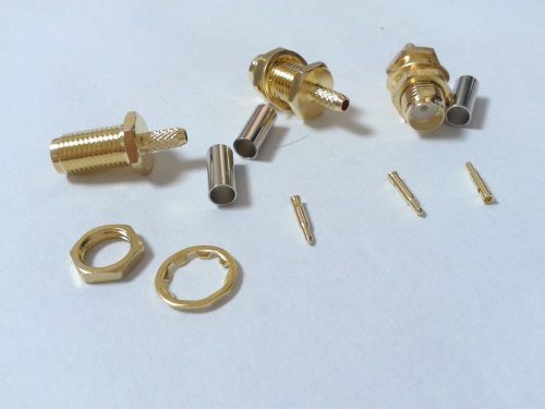 10pcs copper RP SMA Female Crimp adapter for Coaxial RG316 RG174 cable