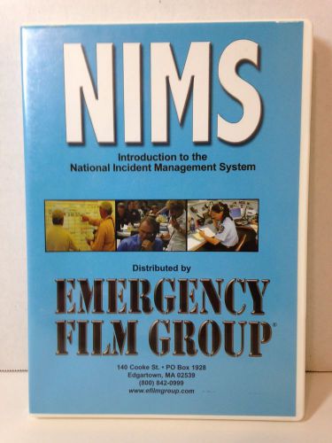 NIMS Intro To The National Incident Management System DVD - Excellent Condition
