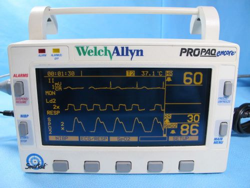 Welch Allyn Propaq Encore Patient Monitor 202EL with Masimo SpO2, NIBP, and ECG