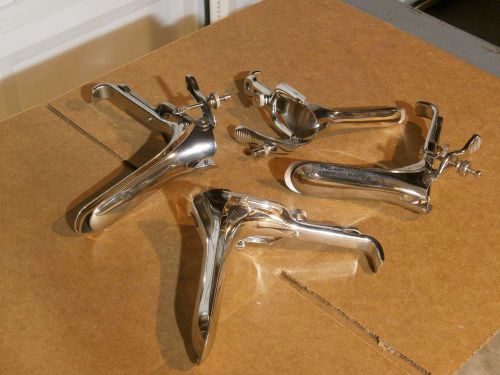 Lot of 4 Stainless Steel Graves Vaginal Speculum, Surgical, Different Sizes