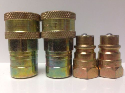 2 Sets Hydraulic Quick Disconnects Couplers 1/4 Inch Will Fit Most Myers Fisher