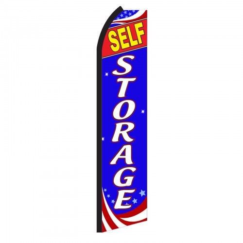 Self Storage Sign Swooper flag 15ft Feather Super blue Banner made in USA
