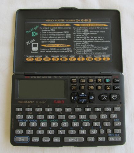 Sharp EL-6690, Electronic Business Organizer 64KB, Calander Memo Alarm Telephone