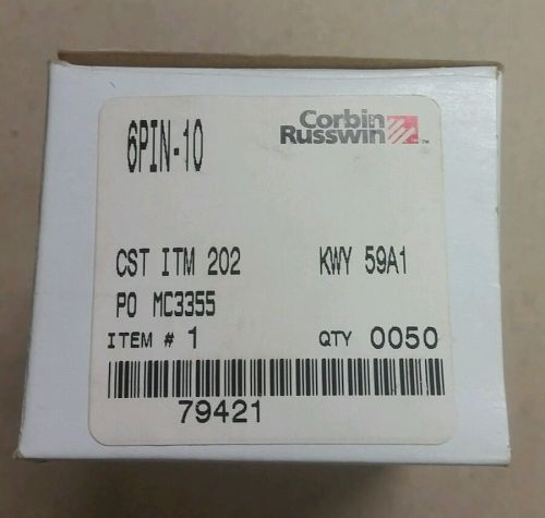 Box of 50 Corbin Russwin 59A1 6PIN-10 Key blanks.