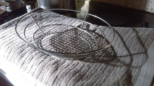 14&#034; Silver Metal Restaurant Serving Tray Basket