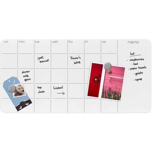 Dry-Erase Magnetic Glass Monthly Planner and Memo Board