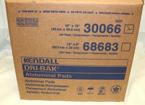 Kendall curity dri-bak abd abdominal pads case of 144 16&#034; x 12&#034; 30066 for sale