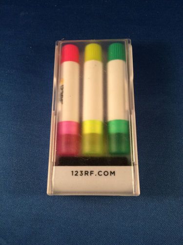 3 Pack Neon Window Crayons with Case and Eraser - Pink Yellow Green - Branded
