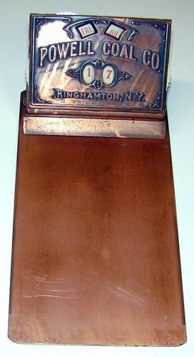 @@ POWELL COAL CO BINGHAMTON NY Perpetual Desk Calendar COPPER FLASHED Working