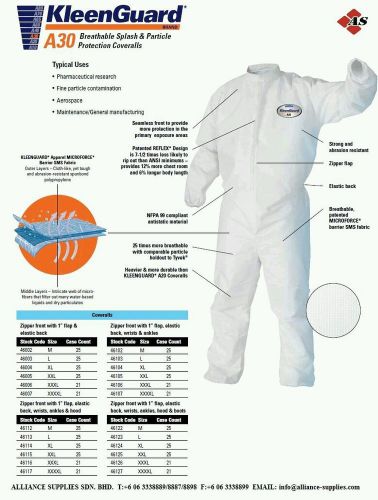 Kleenguard A30 disposable coveralls qty 21, size 3xl