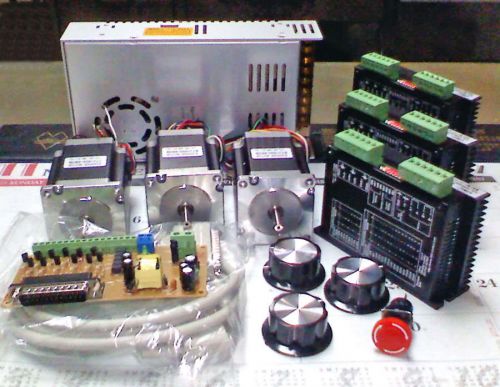 Cnc 2 axis lathe control kit nema23 mirco step motor stepper for pc mach3 emc2 for sale