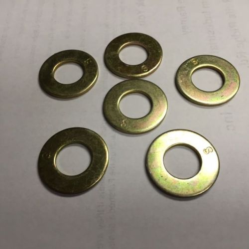 1/4 sae grade 8 flat washer zinc &amp; yellow dichromate 500 count for sale