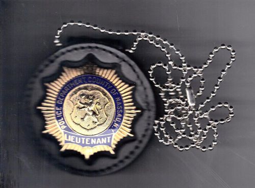 Nassau county ny police lieutenant belt clip/neck hanger combo with beaded chain for sale