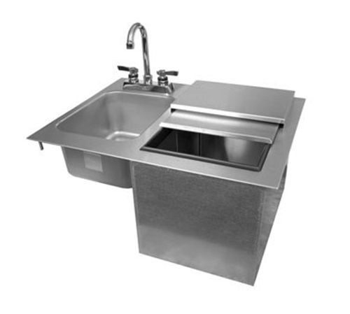 Glastender DI-IS24-LF Drop-In Ice and Sink Unit with out faucet 33 lbs ice...