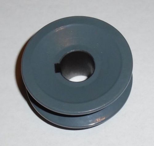 Ak28-1-1/8 cast iron pulley sheave, 2.80&#034; od for single groove 3l, 4l and a belt for sale