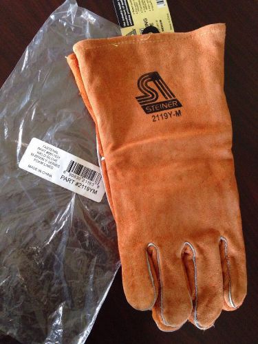 New steiner 2119 ym welding gloves, brown shoulder split cowhide medium (1 pair) for sale