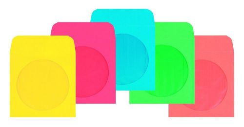 Columbian CD/DVD Sleeves, 5 x 5 Inch, Assorted Colors, 50 Count (CO849)