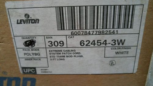 Leviton 62454-3W Extreme cabling system patch cord box of 40