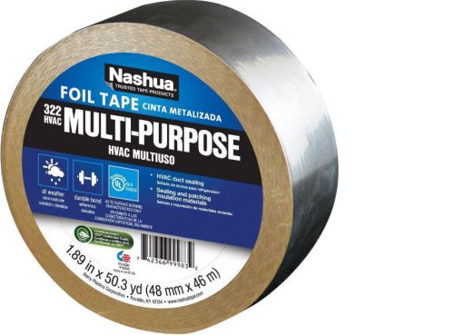Nashua tape 1.89in. x 50yd. 322 multi-purpose all weather hvac foil tape(2 pack) for sale