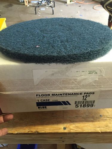 12&#034; Blue, 5 Pads/Carton General Duty Scrubbing / Cleaning Pads