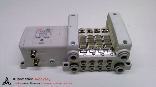 SMC VV5QC21-04C6SDTAN0, VALVE MANIFOLD, 5 PORT, 24VDC, 4 STATION,, NEW* #219553