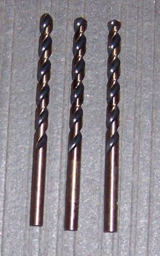 3 ea. bosch 15/64&#034; bl4142 jobber length black/gold oxide hss drill bits for sale