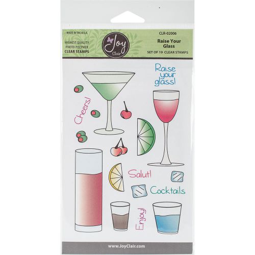 &#034;Joy Clair Clear Stamps 4&#034;&#034;X6&#034;&#034;-Raise Your Glass&#034;