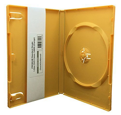 100 CheckOutStore® PREMIUM Standard Single 1-Disc DVD Cases 14mm Orange