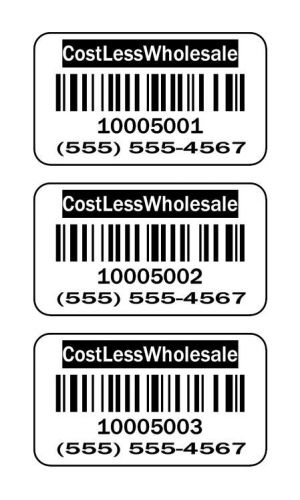 5000 labels 1.75 x 1  asset, inventory, consecutive barcode stickers labels upc for sale