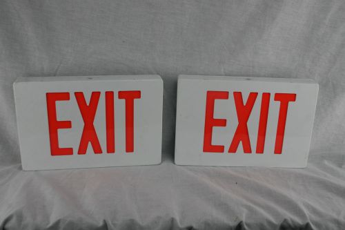 Lot of 2 Exit Light Signs, red green white wires EXCELLENT CONDITION!