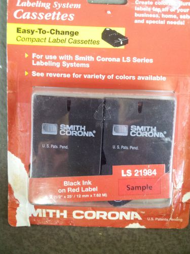 Smith Corona LABELING SYSTEM CASSETTES-LS21984 BLACK INK ON RED LABEL