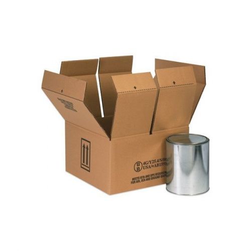 &#034;Haz Mat Boxes, 1 - 1 Quart, 4 7/16&#034;&#034; x 4 7/16&#034;&#034; x 5&#034;&#034;, Kraft, 25/Bundle&#034;