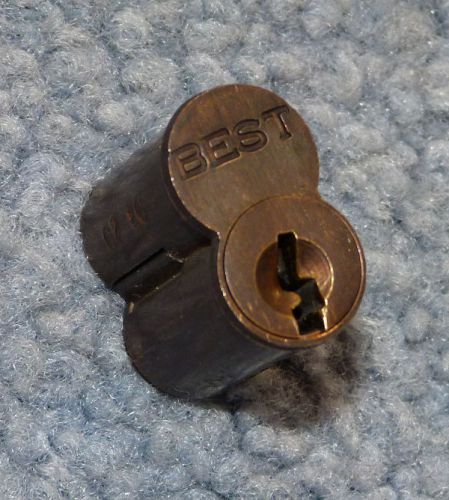 ONE Used Brass BEST - F - 7 Pin SFIC Lock Core - Dark Brass (LOT 698)