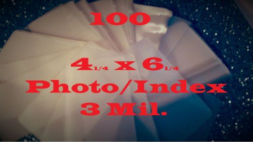 100- 4-1/4 x 6-1/4 Laminating Laminator Pouches Sheets Photo Video  3 Mil