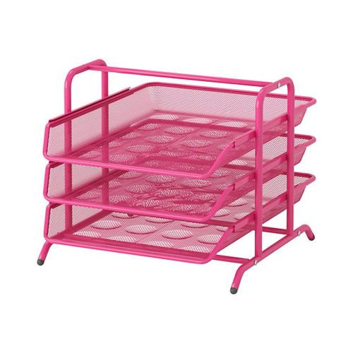 Ikea steel letter tray pink for sale