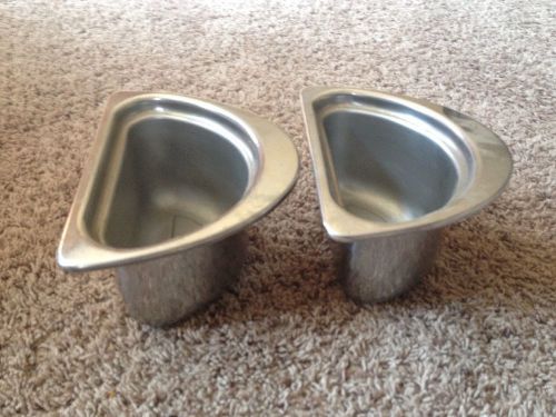 Lot of 2 Restaurant STAINLESS STEEL FOOD BOWLS Bon Chef 1/2 Size 6&#034; x 6&#034; x 4.75&#034;