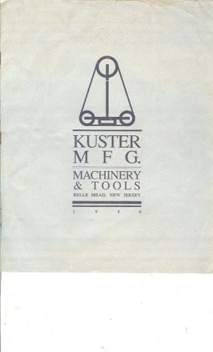 Vintage 1988 Kuster Mfg drum and belt sander brochure