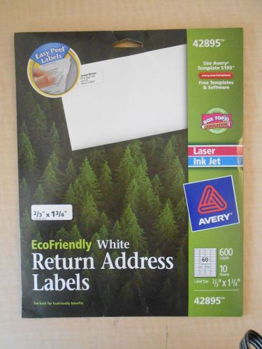 Avery Return Address Labels White 0.66 x 1.75 inches Pack of 600 (42895)